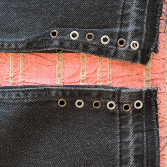 Sandro black high rise straight cut jeans with rivets, new with tags, size 34 - Picture 2 of 4